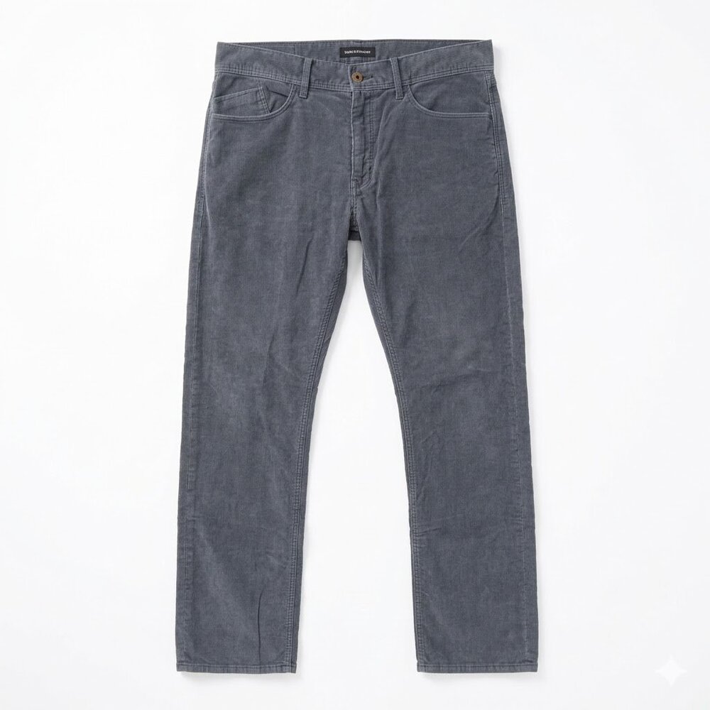 Banana Republic Vintage Straight Corduroy Pants 33x30 Gray Men's Chino 5-Pocket